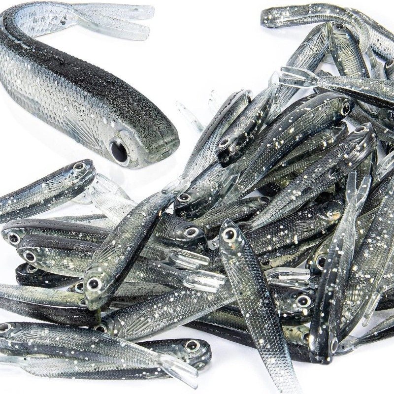 Fishing Lure Soft Plastic - 10/20/30 Pezzi Esche Morbide Split Tail