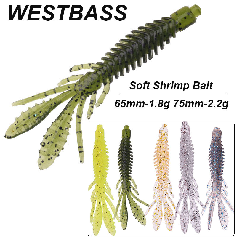 Fishing Lure Soft Plastic - WESTBASS 5PCS Esche Larve Morbide 1.8g-2.2g
