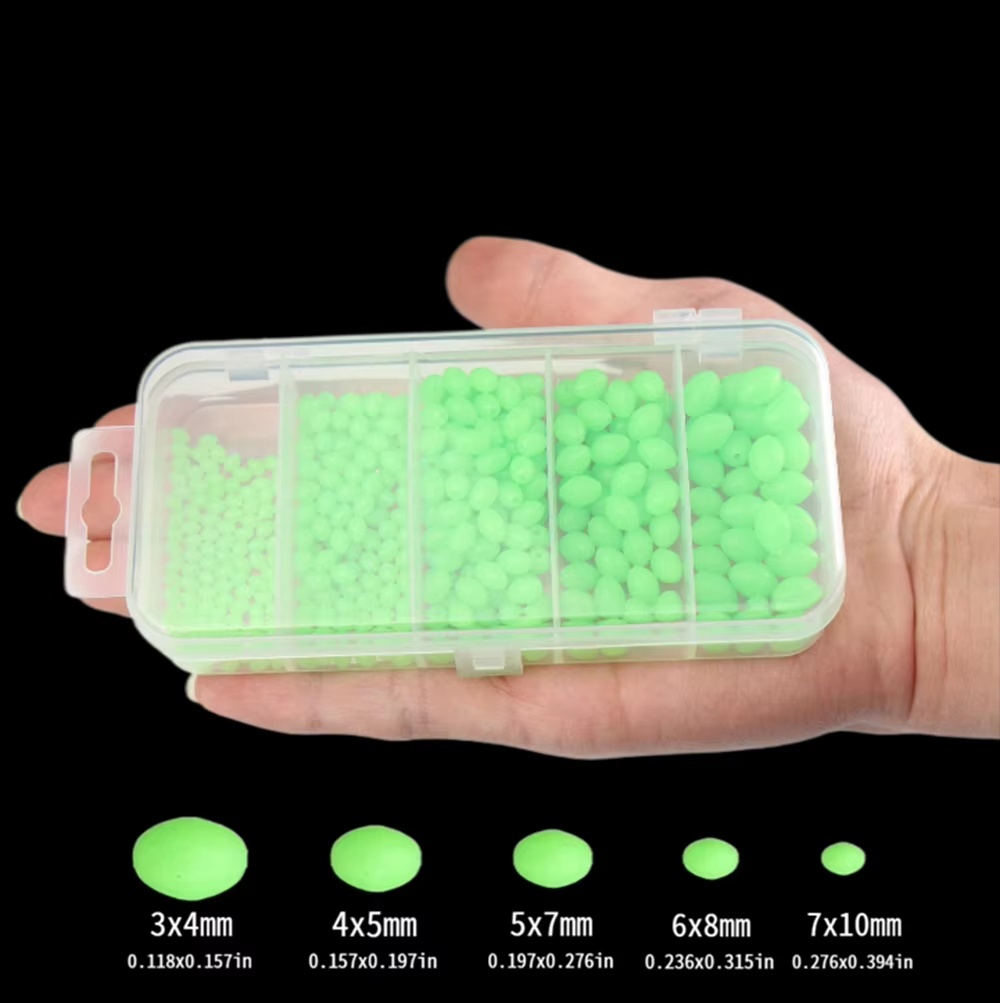 Fishing Lure Soft Plastic - 375 Pz/set Notte Luminoso Pesca Perline