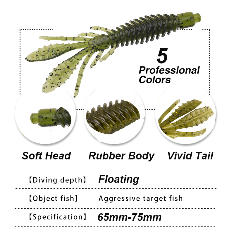 WESTBASS 5PCS Esche Larve Morb - Fishing Lure Soft Plastic recensione e prezzo